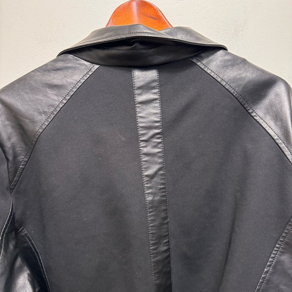 Addition Elle Michel Studio Mixed Media Faux Leather Cropped Moto Jacket Size 24 - Picture 7 of 9